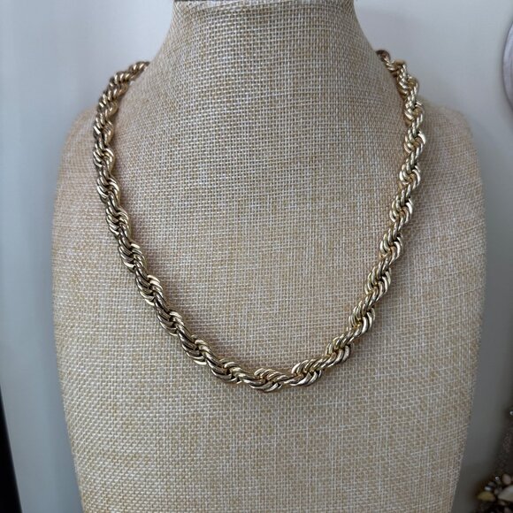 Monet Gold-Tone Chunky Rope Chain Necklace With Adjustable Clasp - Picture 5 of 12